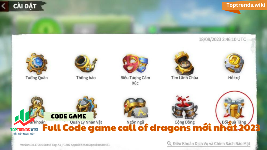Full Code game call of dragons mới nhất 2023